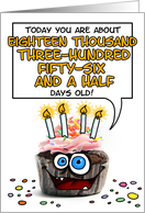 Happy Birthday 50 Years Old Crazy Cupcake Funny Days Old Math card