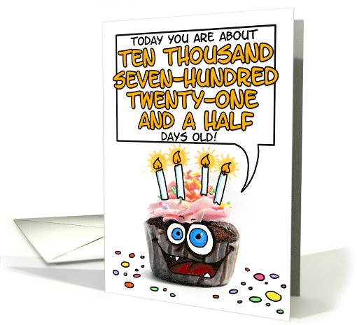 Happy Birthday 29 Years Old Crazy Cupcake Funny Days Old Math card
