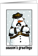 leather daddy snowman card