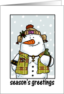 butch snow woman card