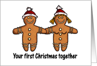 your first christmas together - gingerbread couple card