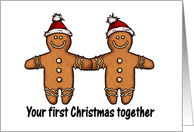 your first christmas together - gay gingerbread couple card