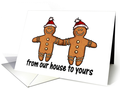 from our house to yours - gay gingerbread couple card (284148)