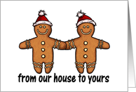 from our house to yours - gay gingerbread couple card