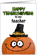 happy thanksgiving to my teacher card