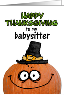 happy thanksgiving to my babysitter card