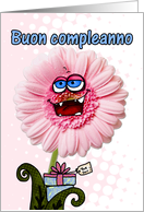 happy birthday flower - italian card