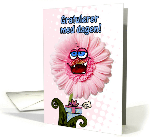 happy birthday flower - norwegian card (297913)