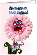 happy birthday flower - norwegian card