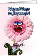 happy birthday flower - polish card