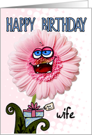 happy birthday flower - wife card