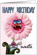 happy birthday flower - sweetie card