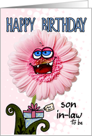 happy birthday flower - son-in-law to be card