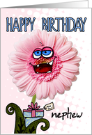 happy birthday flower - nephew card