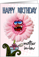 happy birthday flower - mother-in-law card