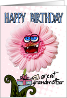 happy birthday flower - great grandmother card