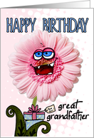 happy birthday flower - great grandfather card