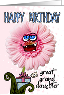 happy birthday flower - great granddaughter card