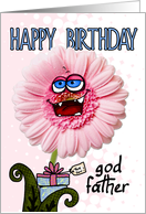 happy birthday flower - godfather card
