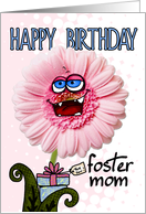 happy birthday flower - foster mom card