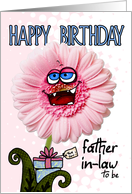 happy birthday flower - father-in-law to be card