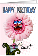 happy birthday flower - aunt card