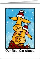 our first christmas - giraffe card