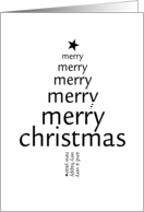 merry christmas tree in words card