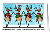 dancing reindeer - german card
