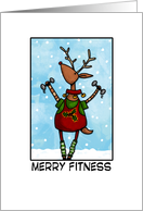 merry fitness - reindeer card