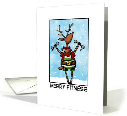 merry fitness - reindeer card (311883)
