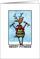 merry fitness - reindeer card
