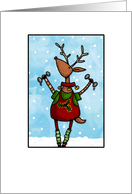 work out reindeer card