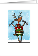 work out reindeer card