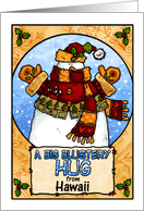 a big blustery hug from Hawaii card