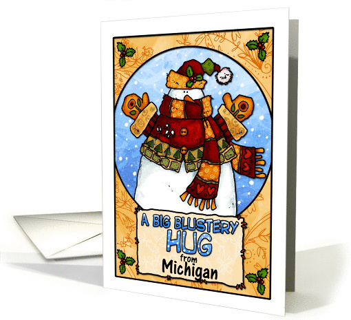 a big blustery hug from Michigan card (314455)