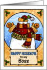 happy holidays to my boss card