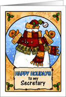 happy holidays to my secretary card