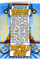 you share your birthday with - february 27 card