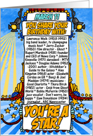 you share your birthday with - march 11 card