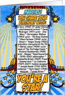 you share your birthday with - march 31 card