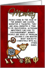 chinese zodiac - monkey card