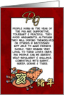 chinese zodiac - pig card