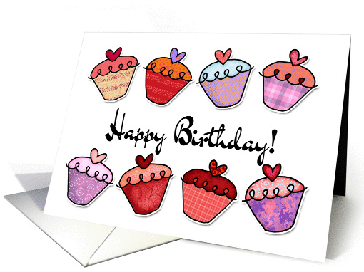 Happy birthday - cupcake card (380740)
