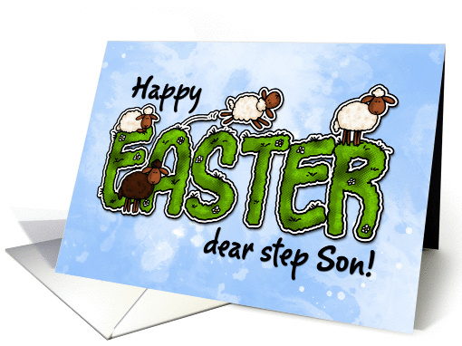 Happy Easter dear step son card (386114)