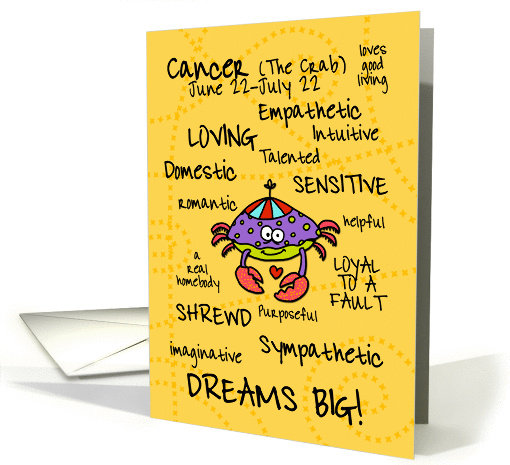 Zodiac Birthday - Cancer card (391471)