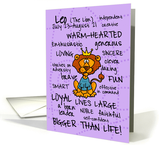 Zodiac Birthday - Leo card (391473)