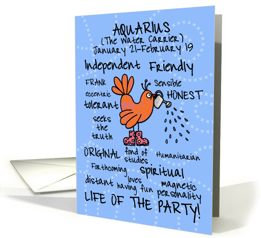 Zodiac Birthday - Aquarius card (391491)