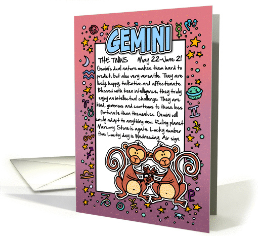 Zodiac Birthday - Gemini card (392265)