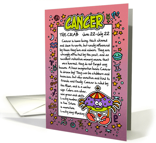 Zodiac Birthday - cancer card (392279)